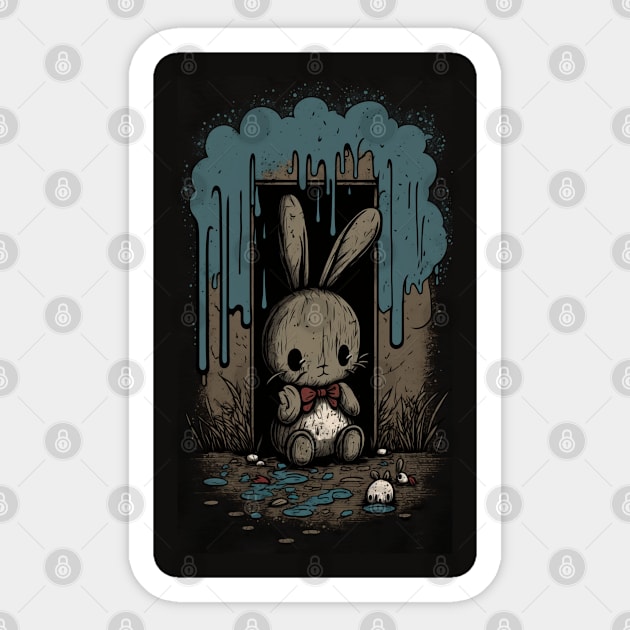 A Journey with Cooper the Bunny Sticker by Depressed Bunny